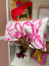 Load image into Gallery viewer, Abstract Pink and White Cloth Clutch (Pre Order Only)
