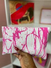 Load image into Gallery viewer, Abstract Pink and White Cloth Clutch (Pre Order Only)
